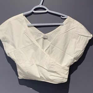 078- Babaton off white Wrap Blouse